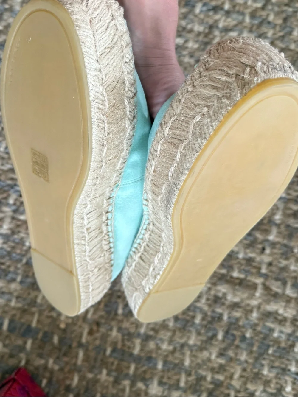 TORY BURCH ❤️‍🔥 SUEDE EVERLY PLATFORM ESPADRILLE IN SOFT AQUA SIZE 10.5